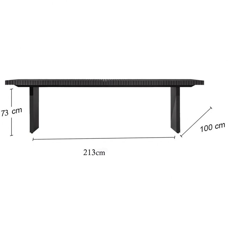 Set mobilier, masa 213x100 cm + 6 scaune, terasa sau gradina, aluminiu, tesatura 100% Olefin, Mykonos