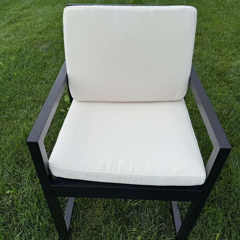 Set mobilier, masa 213x100 cm + 6 scaune, terasa sau gradina, aluminiu, tesatura 100% Olefin, Mykonos