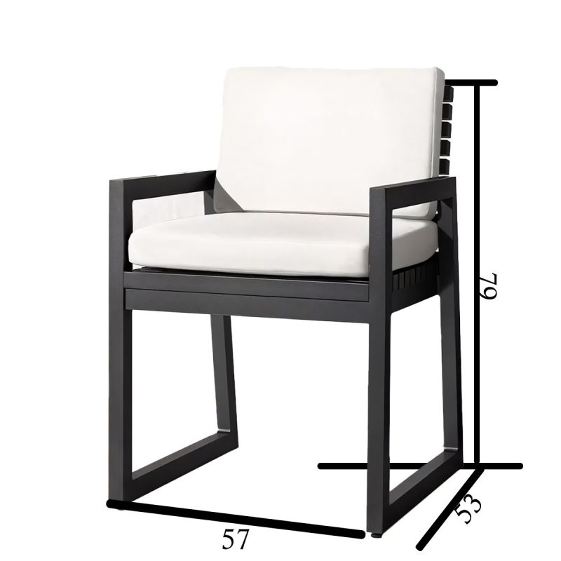 Set mobilier, masa 213x100 cm + 8 scaune, terasa sau gradina, aluminiu, tesatura 100% Olefin, Mykonos