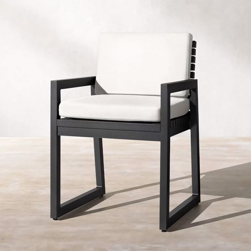 Set mobilier, masa 213x100 cm + 8 scaune, terasa sau gradina, aluminiu, tesatura 100% Olefin, Mykonos
