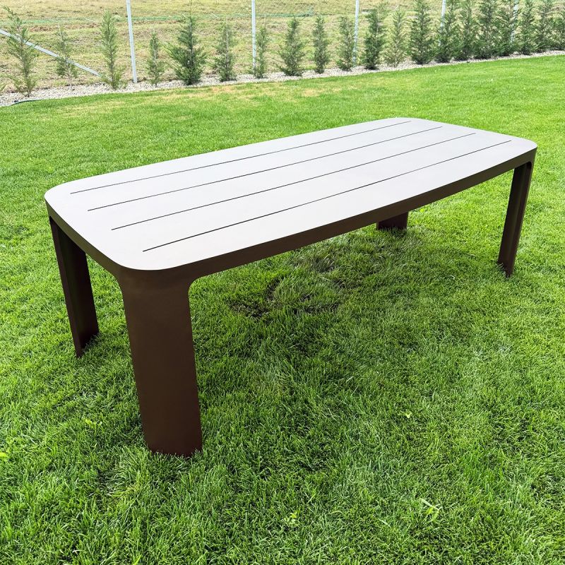 Set mobilier, masa 214x102 cm + 8 scaune, gradina sau terasa, aluminiu, tesatura 100 % Olefin, Bora Bora
