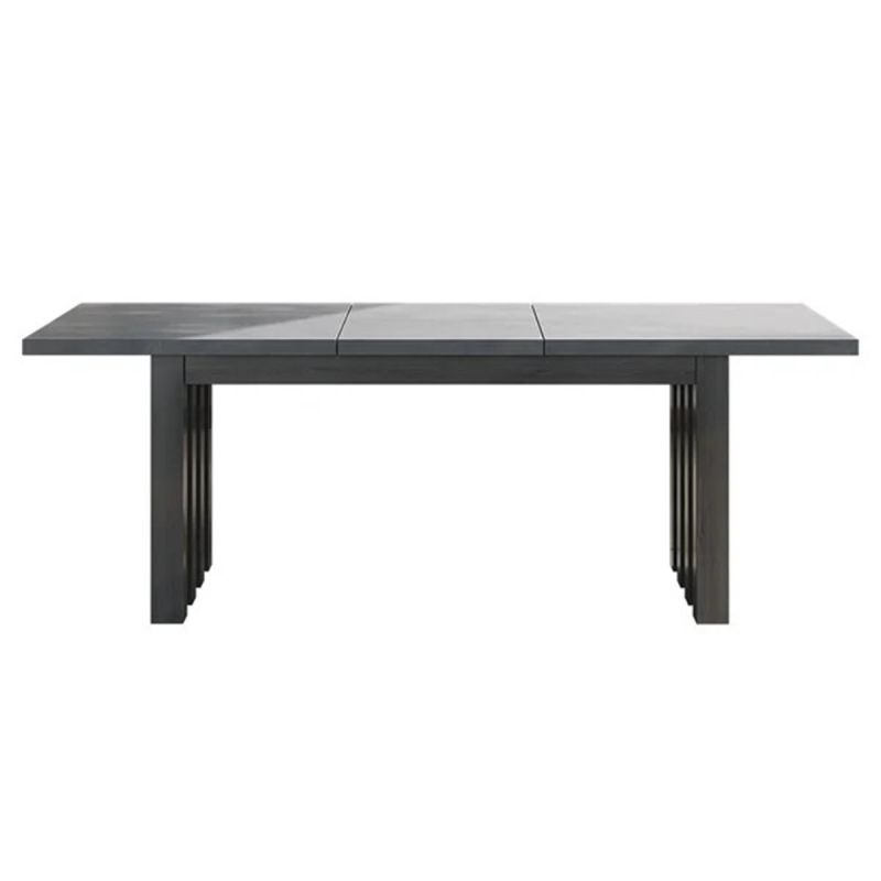 Set mobilier, masa extensibila, terasa sau gradina, 6 scaune, aluminiu, impletitura tip funie, Riga