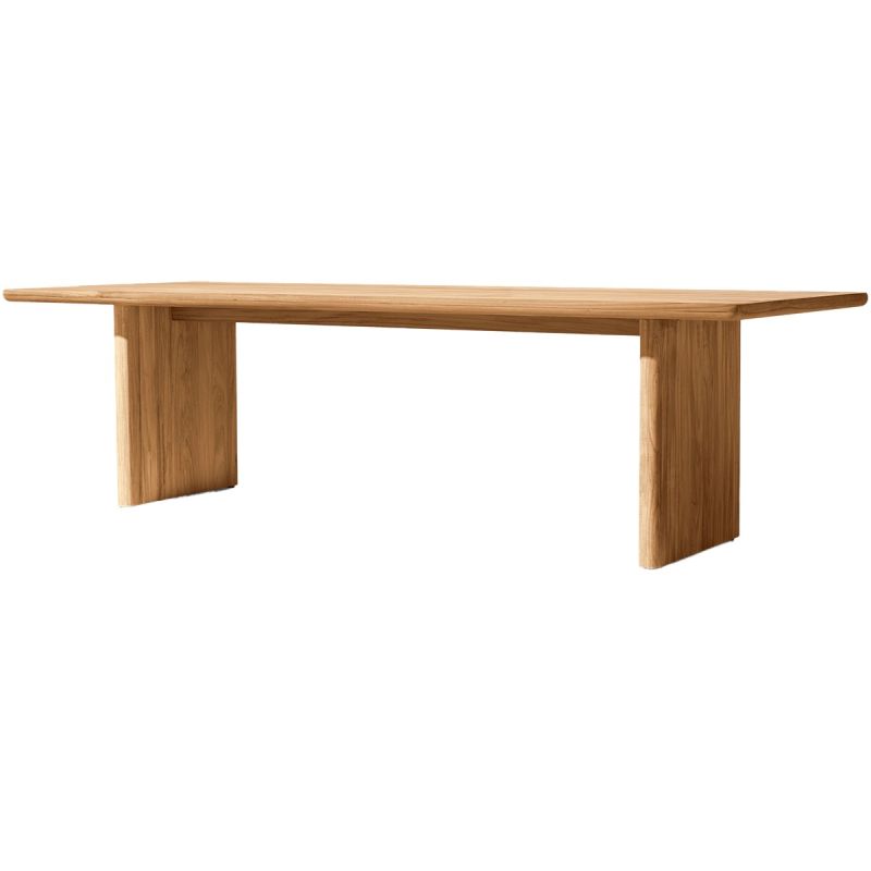 Set mobilier, masa mare si 8 scaune, terasa sau gradina, lemn de Tec integral, perne incluse, Primavera