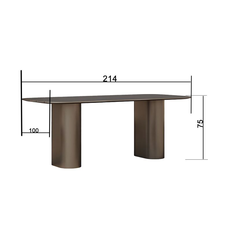Set mobilier, masa robusta 214x100 cm + 6 scaune cu impletitura tip funie, terasa sau gradina, aluminiu, Nova Luxe