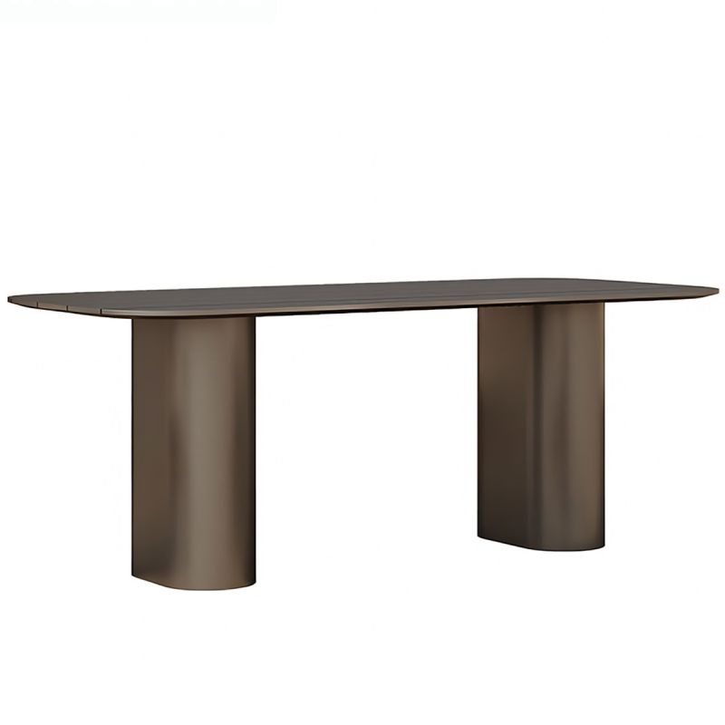 Set mobilier, masa robusta 214x100 cm + 6 scaune cu impletitura tip funie, terasa sau gradina, aluminiu, Nova Luxe