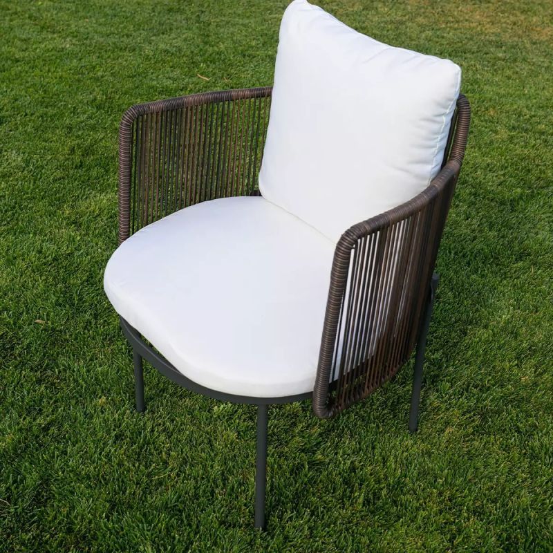 Set mobilier, masa mare Tec, 8 scaune perne incluse, terasa sau gradina, cadru Aluminiu si poliratan, Mora