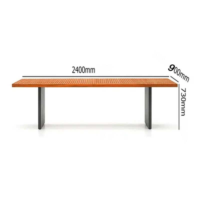 Set mobilier, masa mare Tec, 8 scaune perne incluse, terasa sau gradina, cadru Aluminiu si poliratan, Mora