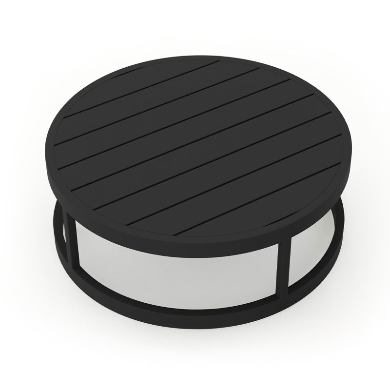 Set Mobilier Rotund, Cadru Aluminiu, 7 Piese, terasa sau gradina, Dark Grey, Perne Incluse Crem, Coral