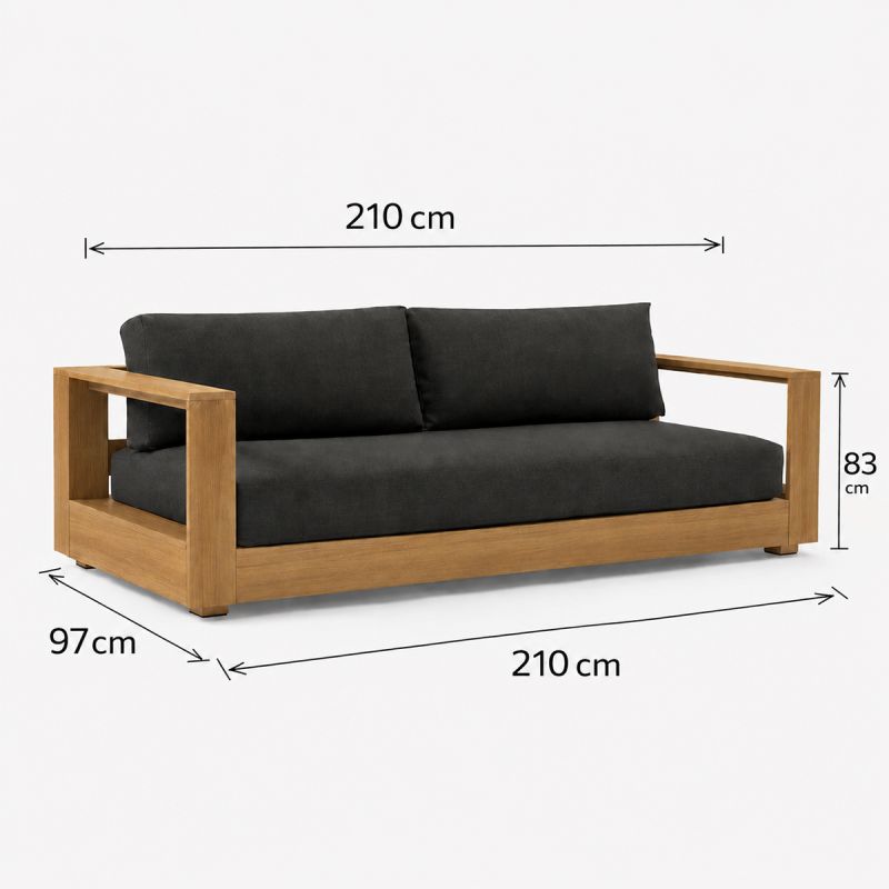 Set mobilier terasa gradina, canapea 2 locuri, 2 fotolii, masuta de cafea, aluminiu, Edenia