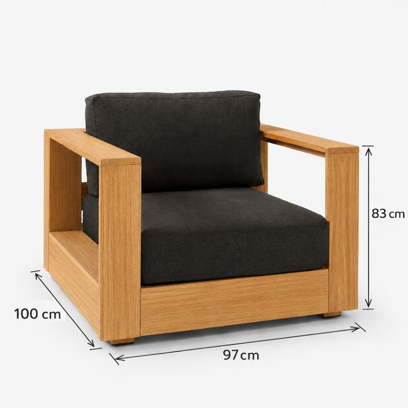 Set mobilier terasa gradina, canapea 2 locuri, 2 fotolii, masuta de cafea, aluminiu, Edenia