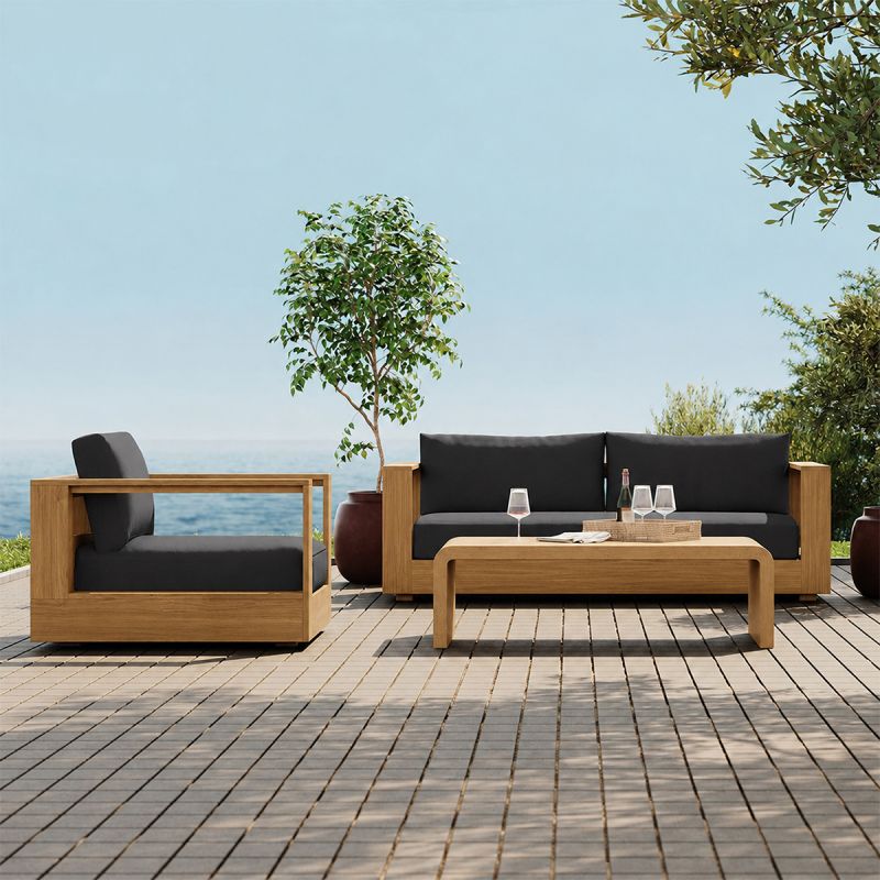 Set mobilier terasa gradina, canapea 2 locuri, 2 fotolii, masuta de cafea, aluminiu, Edenia