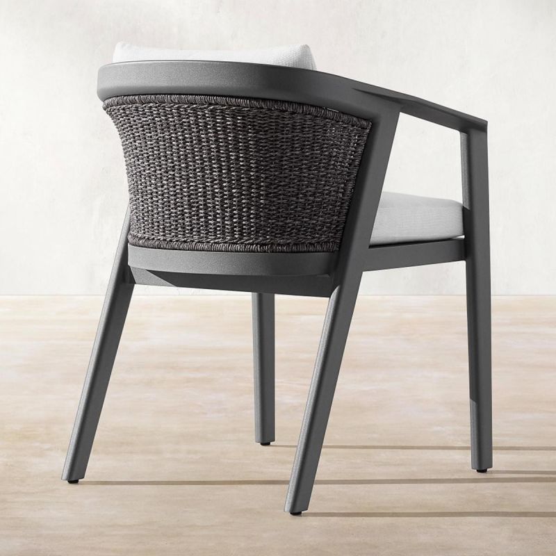 Set mobilier, terasa gradina, masa mare, aluminiu, 8 scaune, cadru aluminiu si poliratan, gri inchis, Dalia
