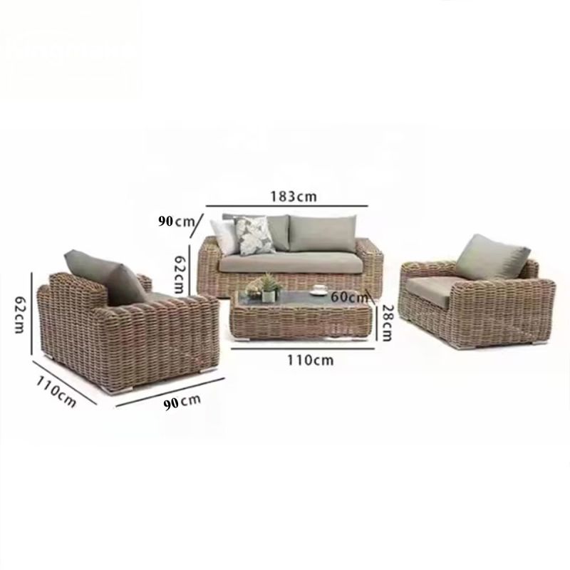 Set mobilier, terasa sau gradina, canapea si masuta de cafea, 2 fotolii , aluminiu, poliratan, Augusta