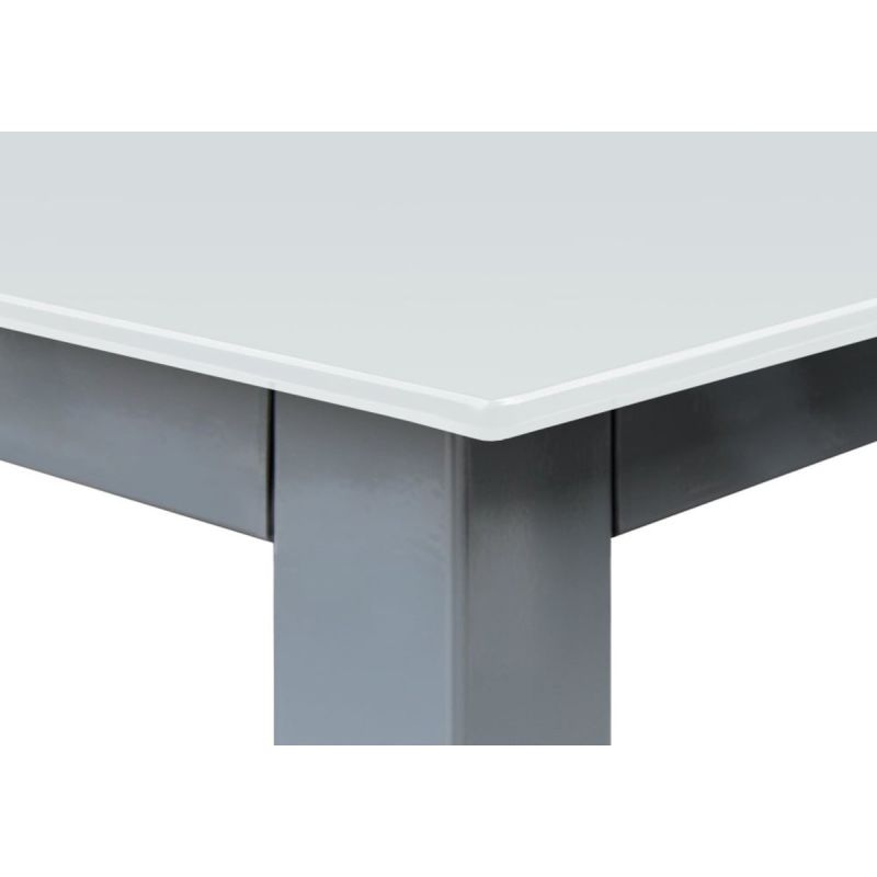 Set mobilier, terasa sau gradina, masa mare cu blat de sticla mata, 6 scaune Rabatabile aluminiu, 150 x 90 x 75  cm, Clinton