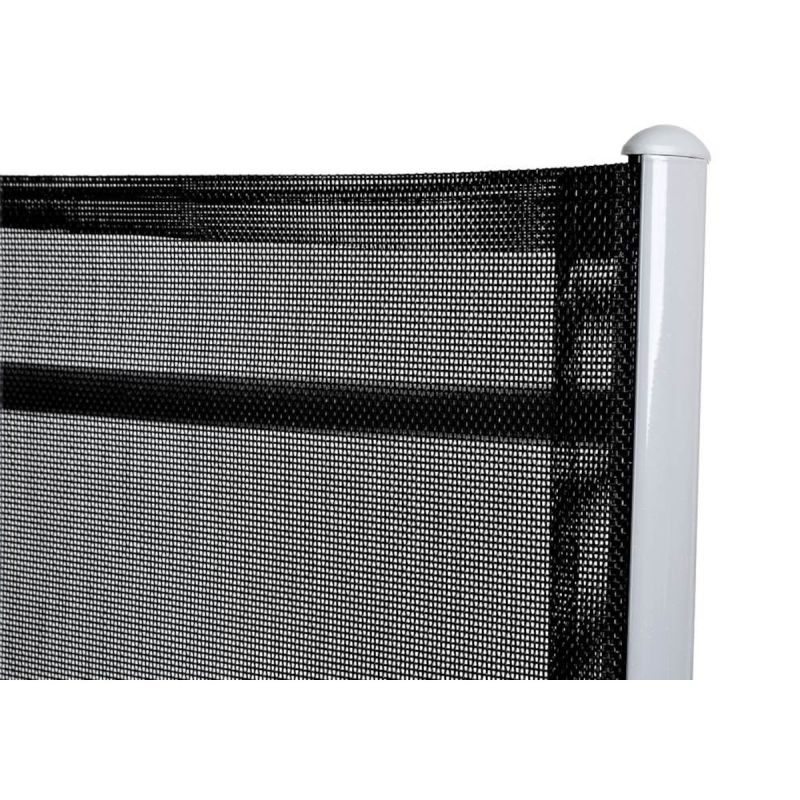 Set mobilier, terasa sau gradina, masa mare cu blat de sticla mata, 6 scaune Rabatabile aluminiu, 150 x 90 x 75  cm, Clinton