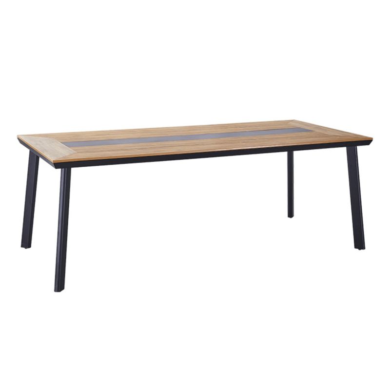Set mobilier terasa sau gradina, Masa si 8 scaune stivuibile din aluminiu si Wpc, Blake
