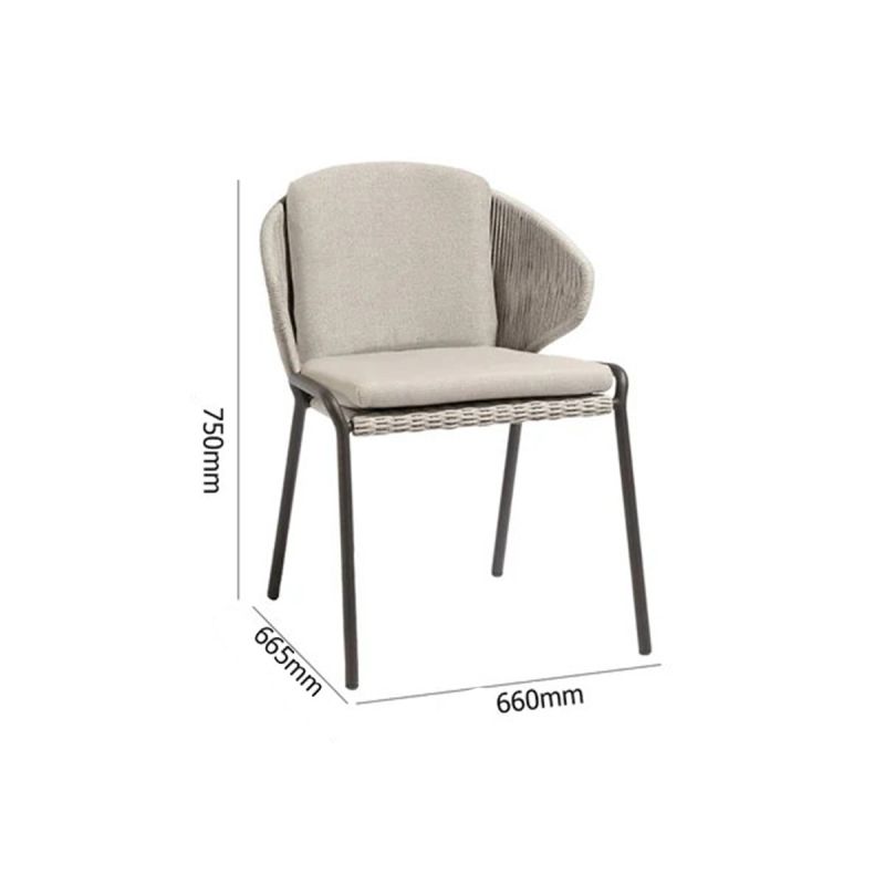 Set mobilier,6 persoane, terasa sau gradina, masa cu blat din aluminiu, perne incluse, poliratan, Roma