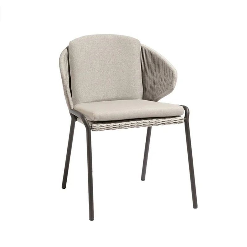 Set mobilier,6 persoane, terasa sau gradina, masa cu blat din aluminiu, perne incluse, poliratan, Roma