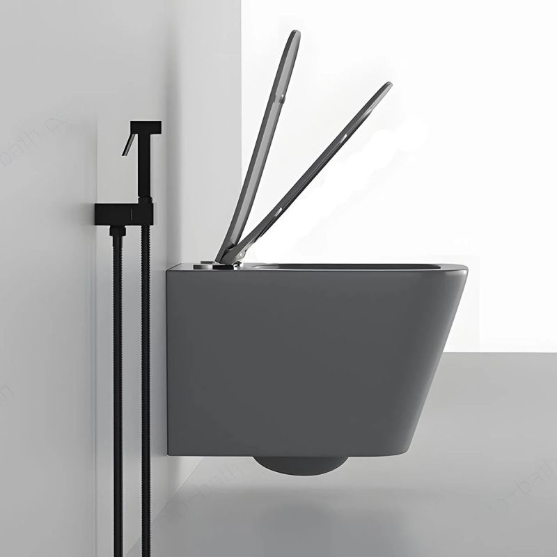 Set vas wc si lavoar, Gri Mat, Power Color, 51x35-50x40 cm, montaj suspendat si pe blat, capac duroplast, Alfonso