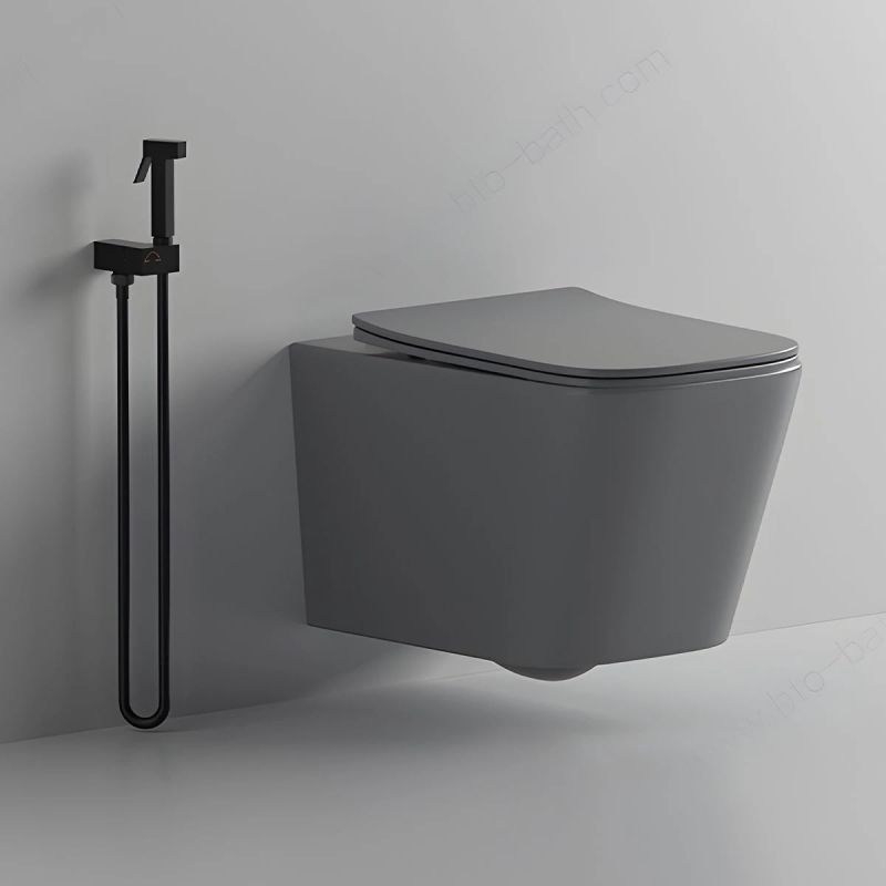 Set vas wc si lavoar, Gri Mat, Power Color, 51x35-50x40 cm, montaj suspendat si pe blat, capac duroplast, Alfonso