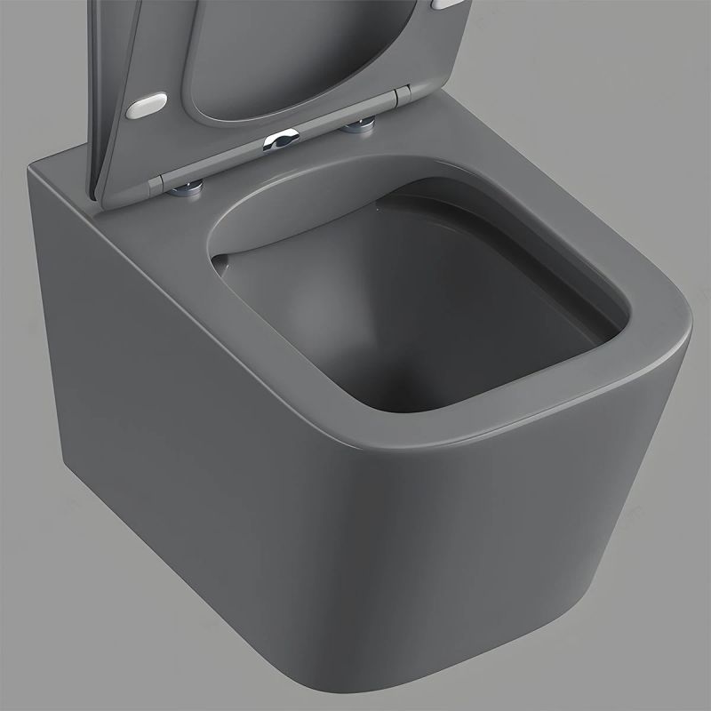 Set vas wc si lavoar, Gri Mat, Power Color, 51x35-50x40 cm, montaj suspendat si pe blat, capac duroplast, Alfonso