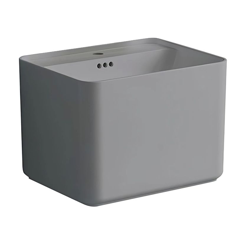 Set vas wc si lavoar, Gri Mat, Power Color, 51x35-50x40 cm, montaj suspendat si pe blat, capac duroplast, Alfonso