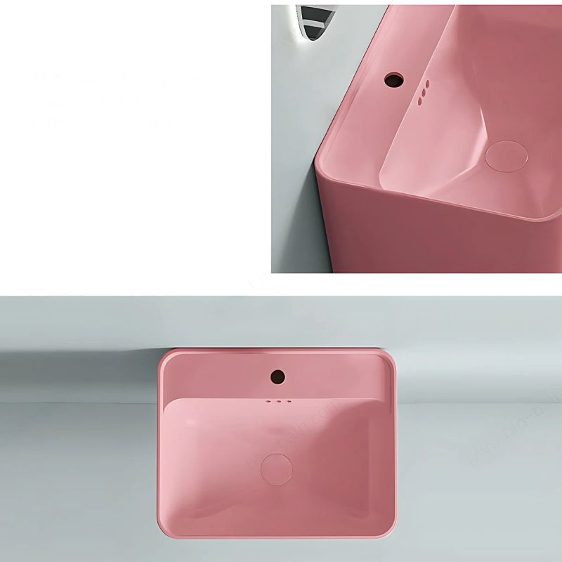 Set vas wc si lavoar, Roz Somon Mat, Power Color, 51x35-50x40 cm, montaj suspendat si pe blat, capac duroplast, Alfonso