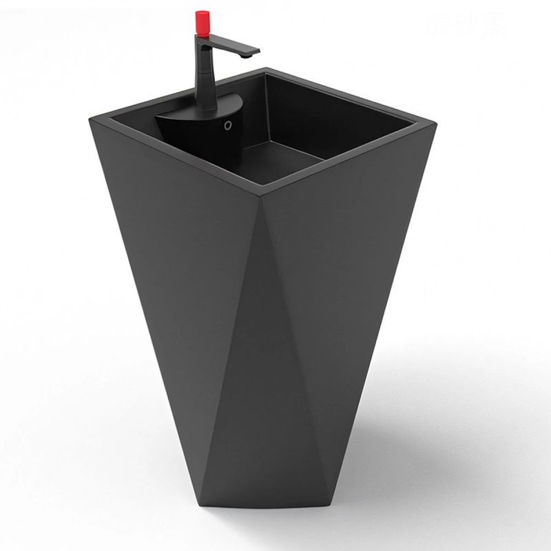 Set vas WC si lavoar stativ Enrico, Negru Mat, Power Colour, montaj pe podea, capac soft-close inclus, ceramica sanitara