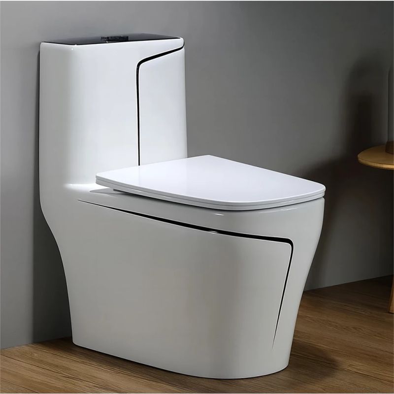 Set vas WC si lavoar stativ Lazio, Alb, ceramica sanitara, montaj pe podea, rezervor inclus, gaura de baterie, capac soft-close
