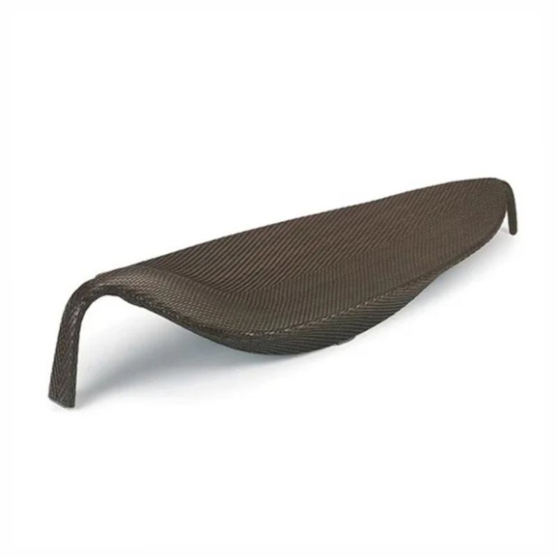 Sezlong de plaja, Maro, aluminiu, impletitura poliratan, forma de frunza, 195 x 80 x 45 cm, Verdi