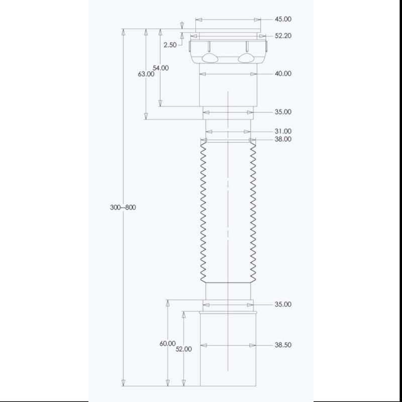 Sifon de scurgere pentru cadite, universal, tub flexibil, finisaj capac Crom, AL 01