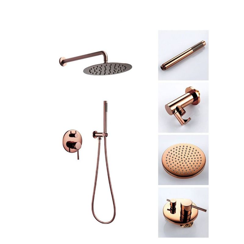 Sistem complet de dus REA-Lun Rose Gold, montaj incastrat, finisaj auriu