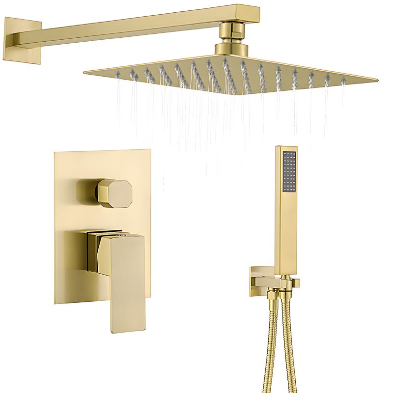 Sistem de dus, baterie incastrata, 2 functii, dus tip ploaie, Auriu Mat, Venice