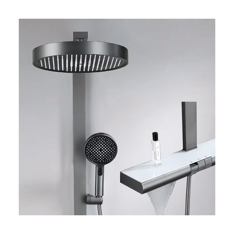 Sistem de dus, baterie Piano Keys, suport obiecte, pipa de cada tip cascada, 3 functii, Negru Mat, Vivo