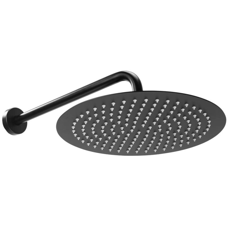 Sistem de dus cu termostat REA-MILER, Negru Mat, incastrat, baterie ascunsa, ploaie de dus 30 x 30 cm