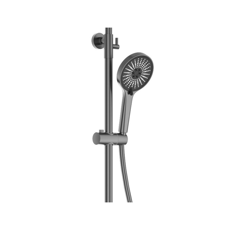 Sistem de dus si cada cu 2 dusuri de mana, 3 functii, montaj pe perete, otel inoxidabil, Gun grey, Eleganza