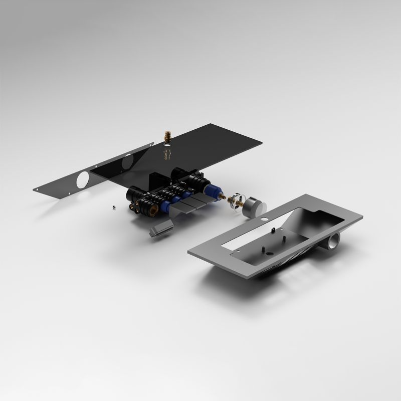 Sistem de dus si cada, cu termostat, Piano keys, 3 functii, LED, alimentare hidroelectrica, Gun Grey, Serafino