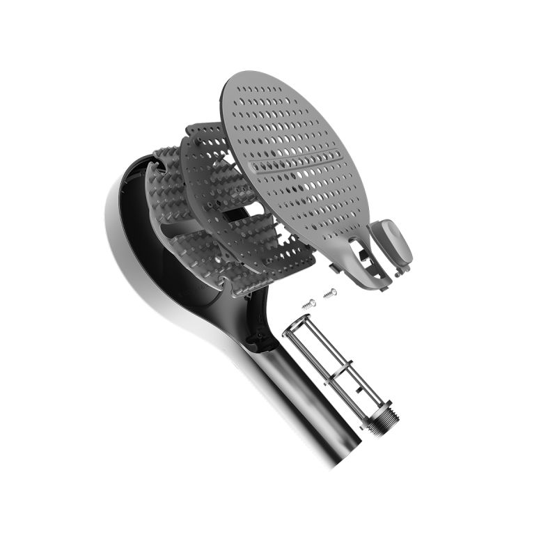 Sistem de dus si cada, cu termostat, Piano keys, 3 functii, LED, alimentare hidroelectrica, Gun Grey, Serafino