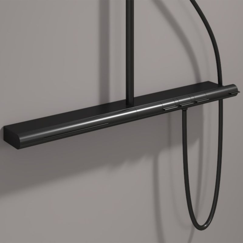 Sistem de dus si cada cu termostat Vernet, Negru Mat, 3 functii, montaj pe perete, Elio