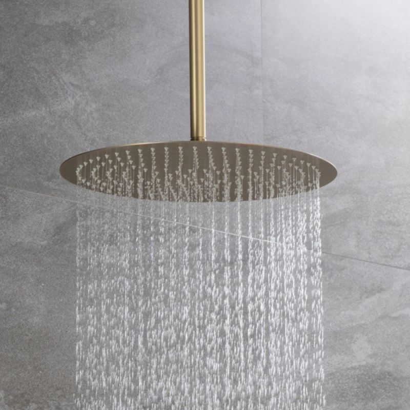 Sistem dus, Auriu Mat, montaj din tavan, baterie incastrata cu termostat, dus tip ploaie, diametru 40 cm, Apolo