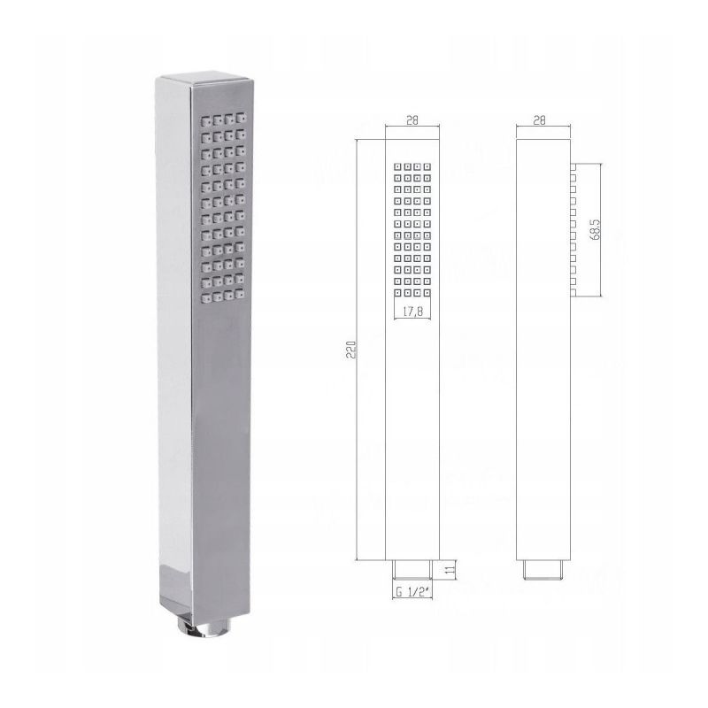 Sistem dus EGO Z1, montaj din perete, baterie incastrata cu  termostat, dus tip ploaie 30x30 cm