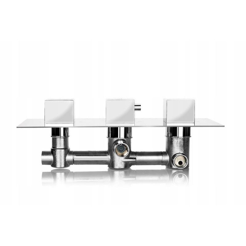 Sistem dus EGO Z1, montaj din perete, baterie incastrata cu  termostat, dus tip ploaie 30x30 cm