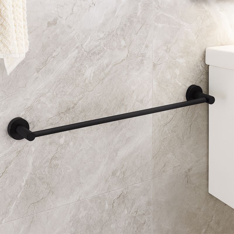 Suport prosoape, 57.5 cm, Negru Mat, otel, design modern, Velvet