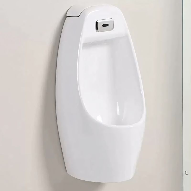 Urinal cu senzor integrat, scurgere in perete sau in podea, 34x29x68 cm, Alb Lucios,Lucente