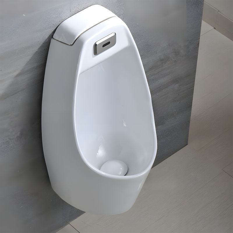 Urinal cu senzor integrat, scurgere in perete sau in podea, 34x29x68 cm, Alb Lucios,Lucente