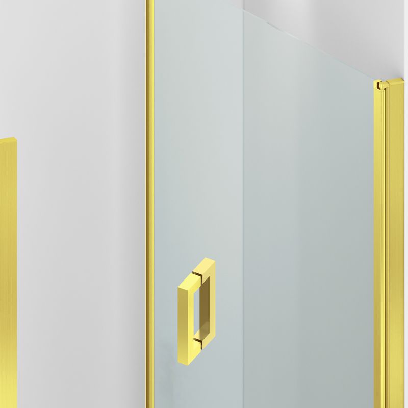 Usa de dus, batanta, Auriu Mat, sticla securizata transparenta 6mm, dimensiuni 80-90x195 cm, Azure