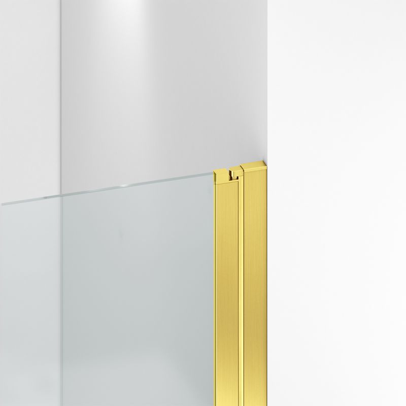 Usa de dus, batanta, Auriu Mat, sticla securizata transparenta 6mm, dimensiuni 80-90x195 cm, Azure