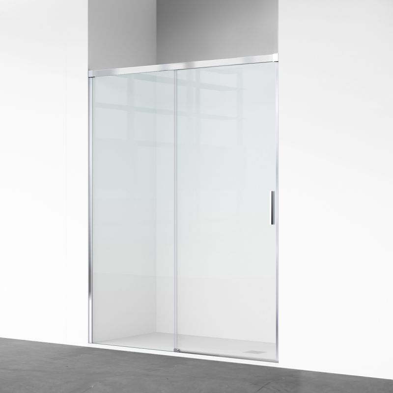 Usa de dus, glisanta, transparenta, sticla securizata de 6 mm, reversibila, dimensiuni intre 100-160 cm, profil Crom, Hanes