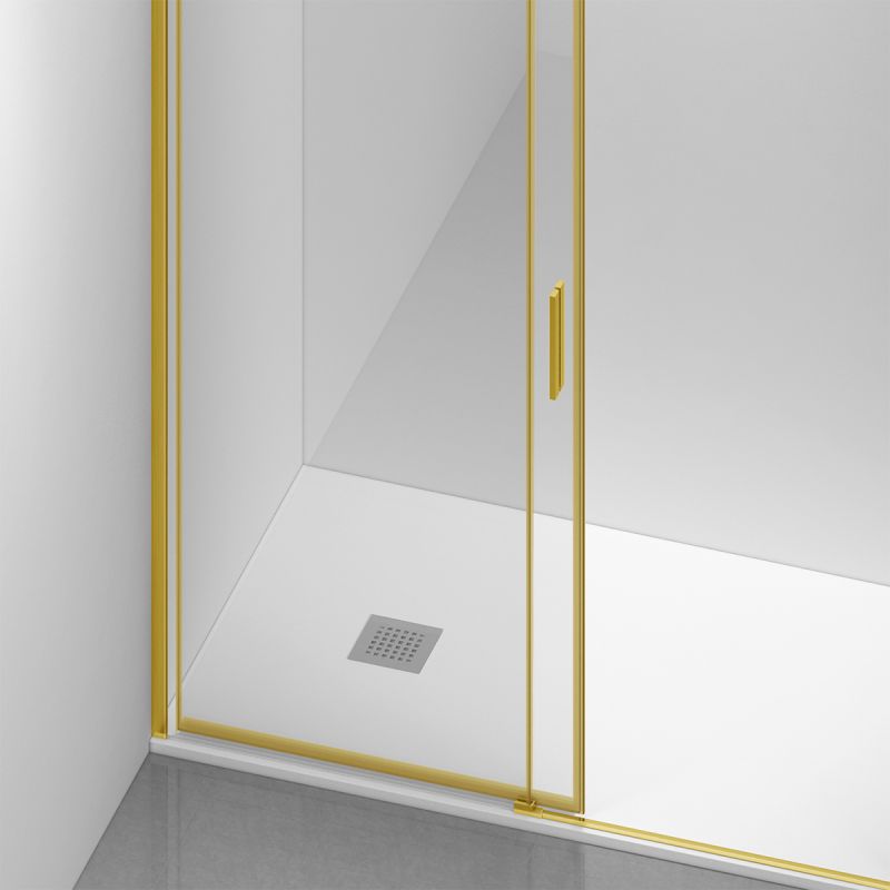 Usa de dus, glisanta, transparenta, sticla securizata de 6 mm, dimensiuni intre 100-180 cm, profil Auriu Mat, Hanes