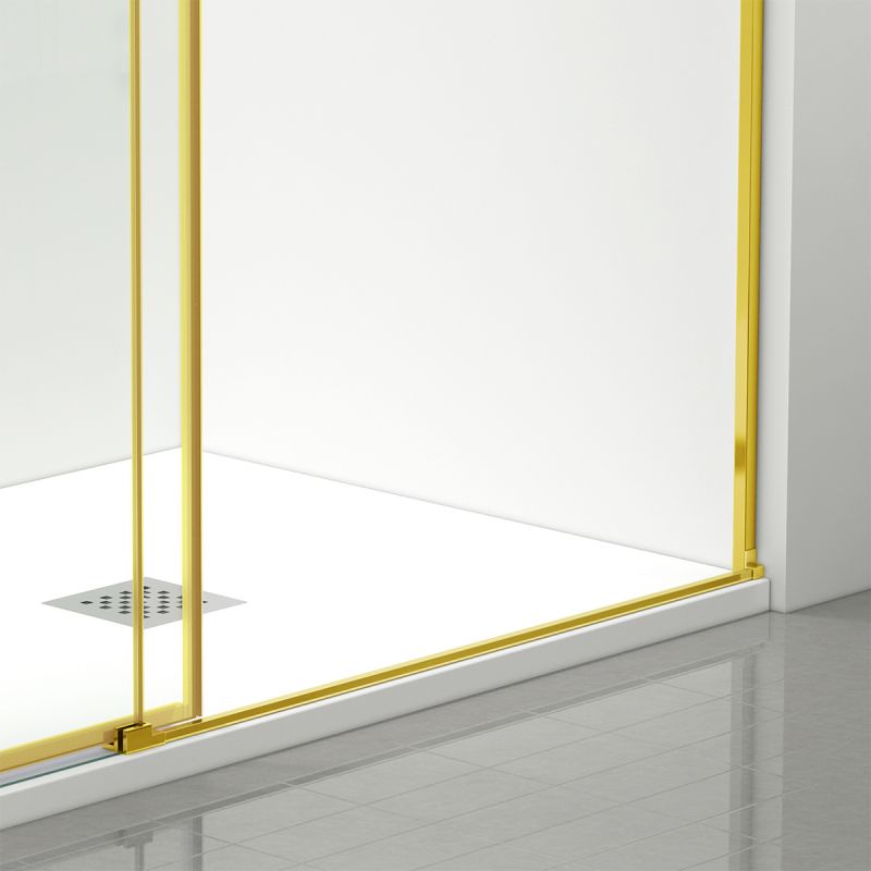 Usa de dus, glisanta, transparenta, sticla securizata de 6 mm, dimensiuni intre 100-180 cm, profil Auriu Mat, Hanes